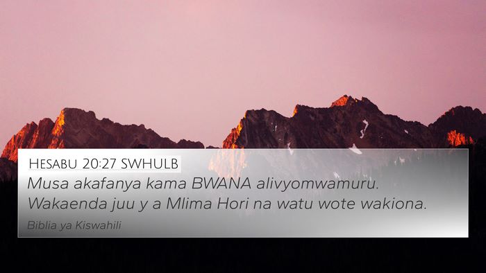 Hesabu 20:27 SWHULB Bible Verse Image