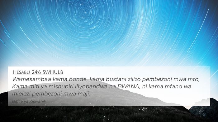 Hesabu 24:6 SWHULB Bible Verse Image
