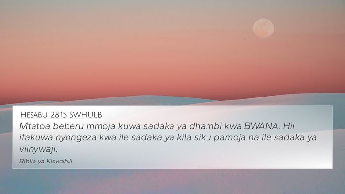 Hesabu 28:15 SWHULB Bible Verse Image