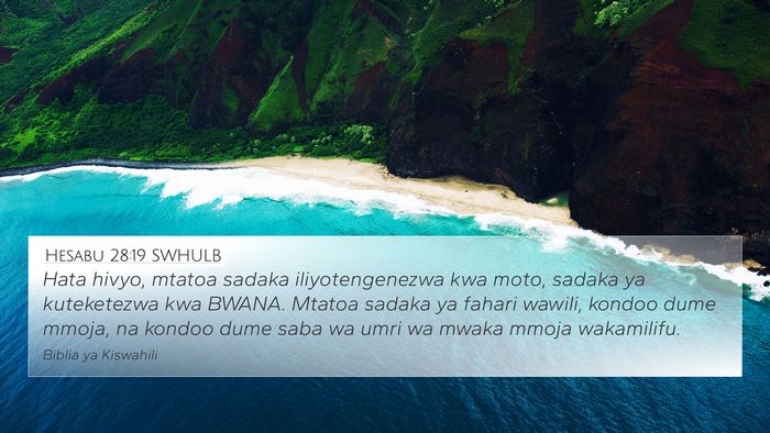 Hesabu 28:19 SWHULB Bible Verse Image