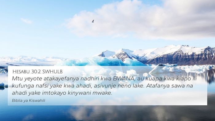 Hesabu 30:2 SWHULB Bible Verse Image