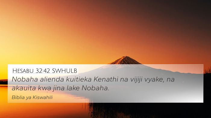 Hesabu 32:42 SWHULB Bible Verse Image