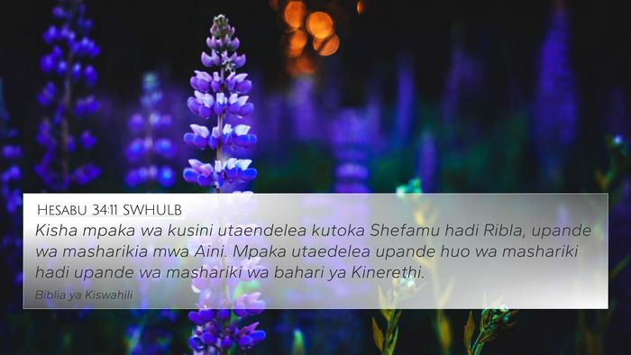 Hesabu 34:11 SWHULB Bible Verse Image