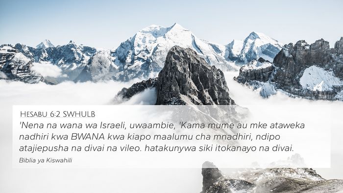 Hesabu 6:2 SWHULB Bible Verse Image