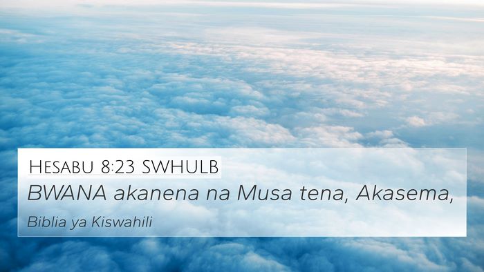 Hesabu 8:23 SWHULB 4K Wallpaper - BWANA akanena na Musa tena, - 4K Wallpaper Bible Verse