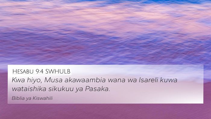 Hesabu 9:4 SWHULB 4K Wallpaper - Kwa hiyo, Musa akawaambia wana wa Isareli kuwa - 4K Wallpaper Bible Verse