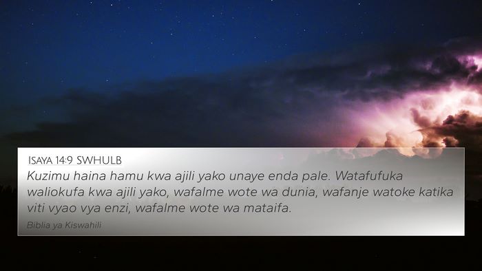 Isaya 14:9 SWHULB Bible Verse Image