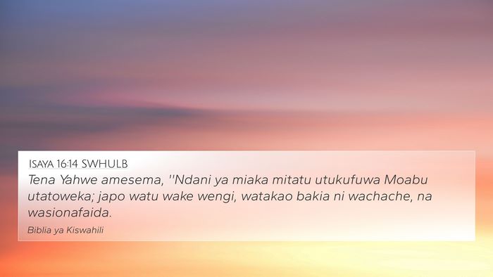 Isaya 16:14 SWHULB Bible Verse Image