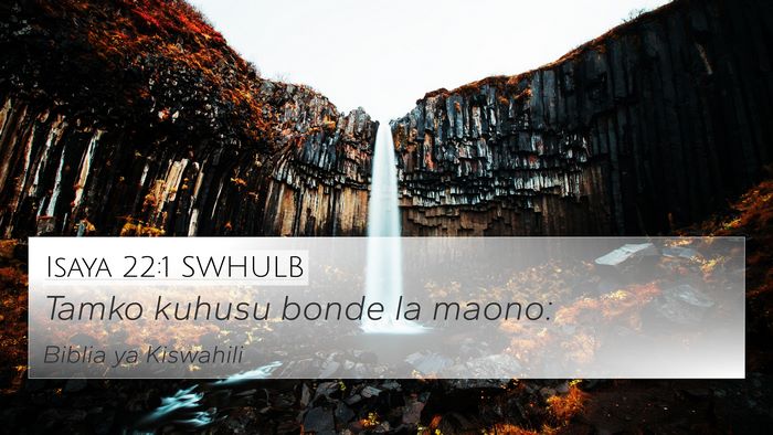 Isaya 22:1 SWHULB Bible Verse Image