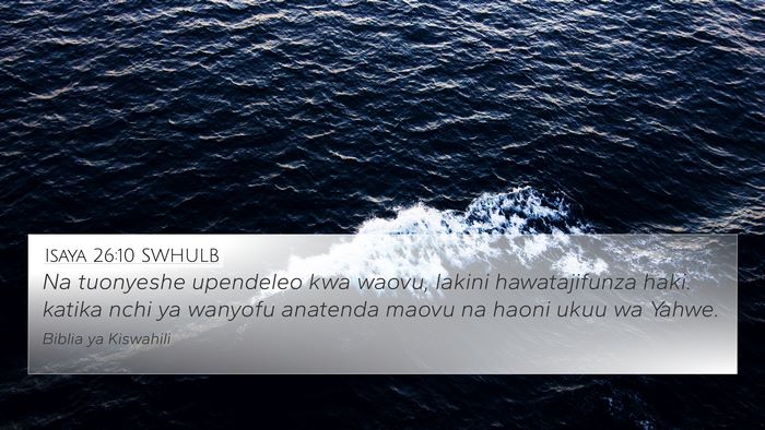 Isaya 26:10 SWHULB Bible Verse Image