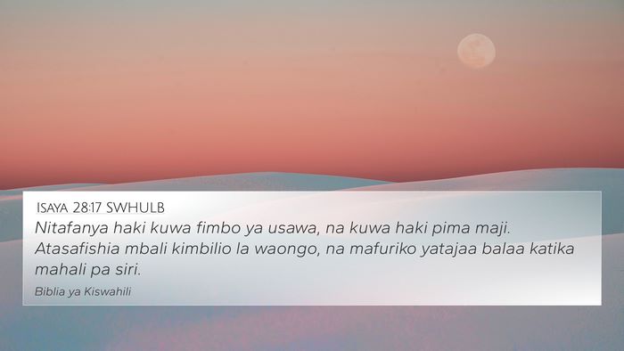 Isaya 28:17 SWHULB Bible Verse Image