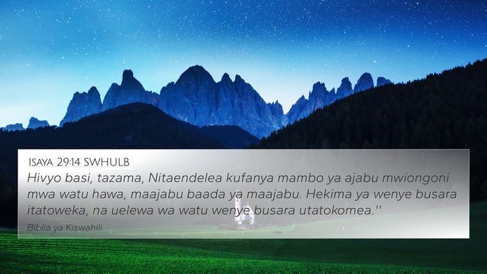 Isaya 29:14 SWHULB Bible Verse Image
