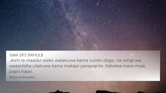 Isaya 29:5 SWHULB Bible Verse Image
