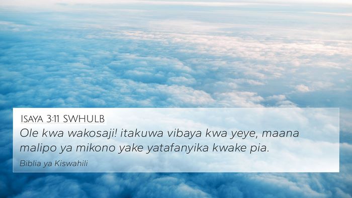 Isaya 3:11 SWHULB Bible Verse Image