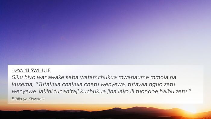 Isaya 4:1 SWHULB Bible Verse Image