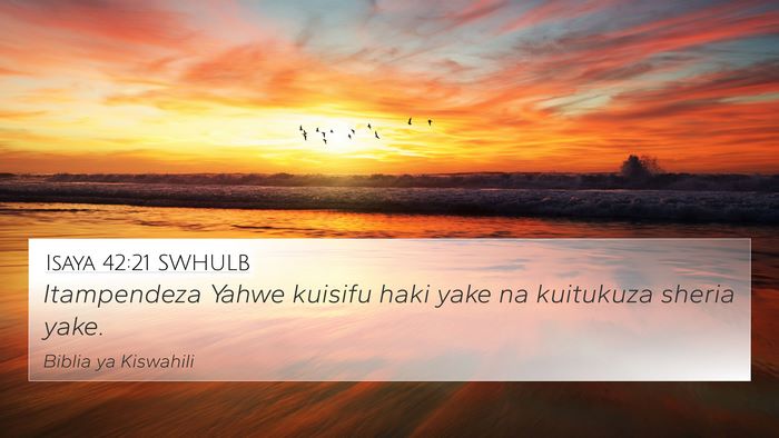 Isaya 42:21 SWHULB Bible Verse Image