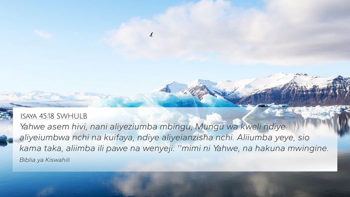 Isaya 45:18 SWHULB Bible Verse Image