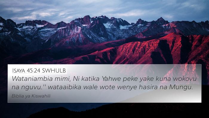 Isaya 45:24 SWHULB Bible Verse Image