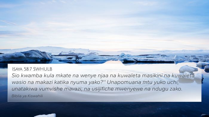 Isaya 58:7 SWHULB Bible Verse Image