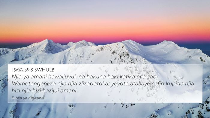 Isaya 59:8 SWHULB Bible Verse Image
