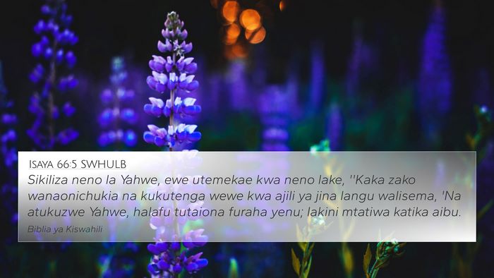 Isaya 66:5 SWHULB Bible Verse Image
