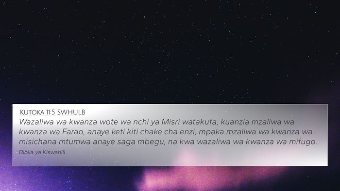 Kutoka 11:5 SWHULB Bible Verse Image