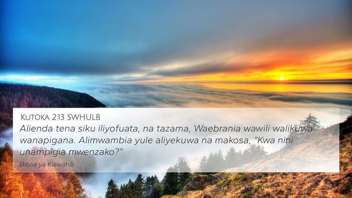 Kutoka 2:13 SWHULB Bible Verse Image