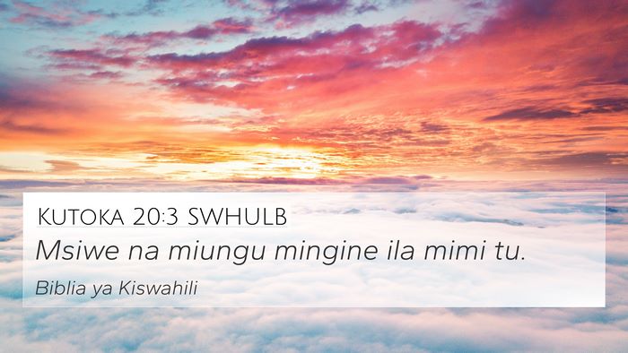 Kutoka 20:3 SWHULB Bible Verse Image