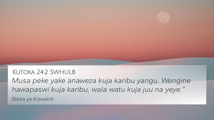 Kutoka 24:2 SWHULB Bible Verse Image
