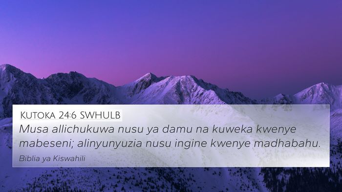 Kutoka 24:6 SWHULB Bible Verse Image