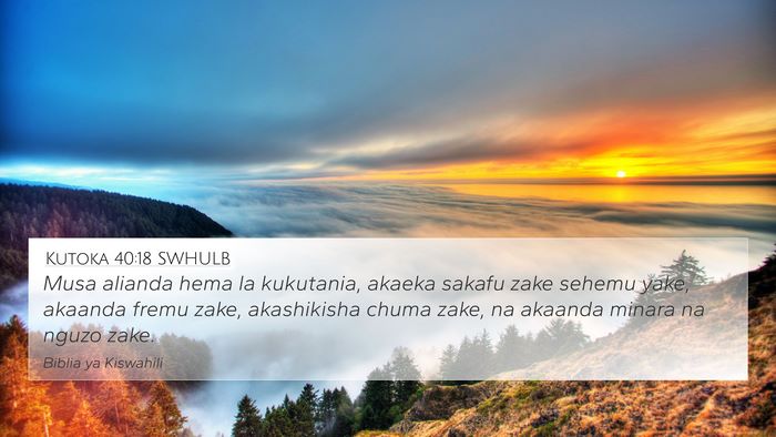 Kutoka 40:18 SWHULB Bible Verse Image