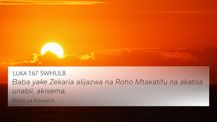 Luka 1:67 SWHULB 4K Wallpaper - Baba yake Zekaria alijazwa na Roho Mtakatifu na - 4K Wallpaper Bible Verse