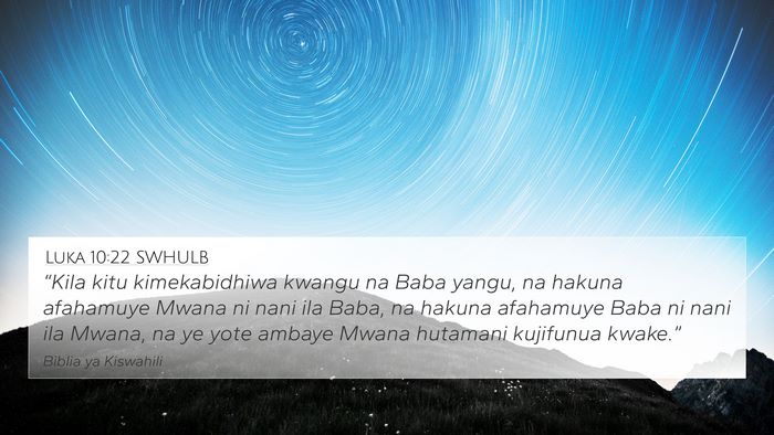 Luka 10:22 SWHULB Bible Verse Image