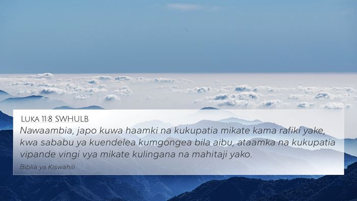 Luka 11:8 SWHULB Bible Verse Image