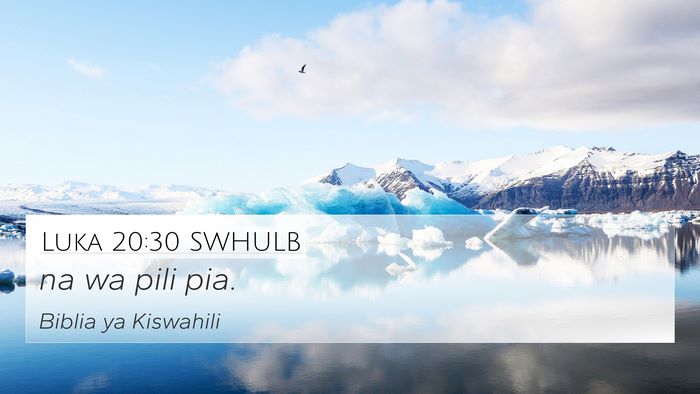 Luka 20:30 SWHULB 4K Wallpaper - na wa pili - 4K Wallpaper Bible Verse