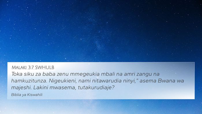 Malaki 3:7 SWHULB Bible Verse Image