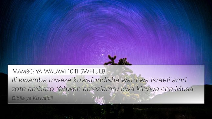 Mambo ya Walawi 10:11 SWHULB Bible Verse Image
