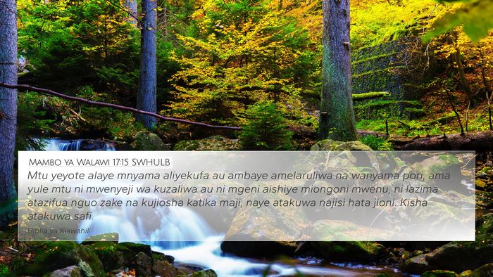 Mambo ya Walawi 17:15 SWHULB Bible Verse Image