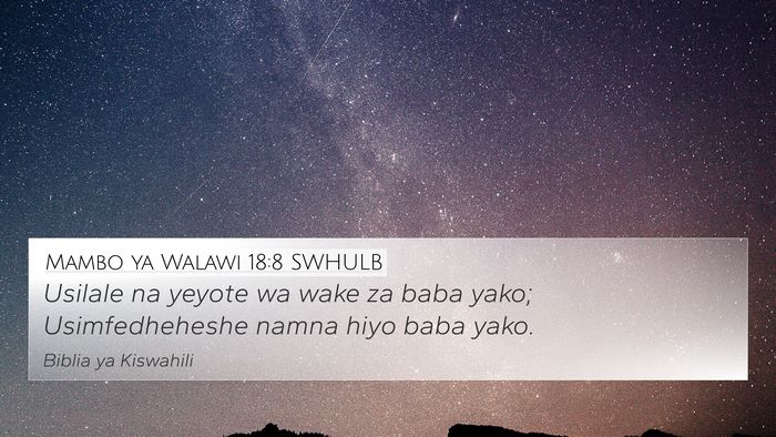 Mambo ya Walawi 18:8 SWHULB Bible Verse Image
