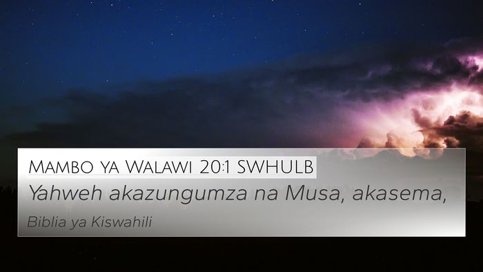 Mambo ya Walawi 20:1 SWHULB Bible Verse Image