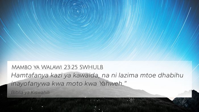 Mambo ya Walawi 23:25 SWHULB Bible Verse Image