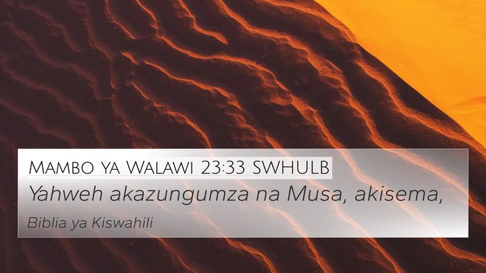 Mambo ya Walawi 23:33 SWHULB Bible Verse Image