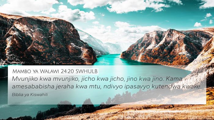 Mambo ya Walawi 24:20 SWHULB 4K Wallpaper - Mvunjiko kwa mvunjiko, jicho kwa jicho, jino kwa - 4K Wallpaper Bible Verse