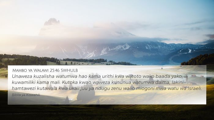 Mambo ya Walawi 25:46 SWHULB Bible Verse Image