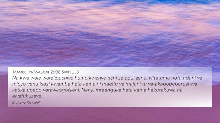 Mambo ya Walawi 26:36 SWHULB Bible Verse Image