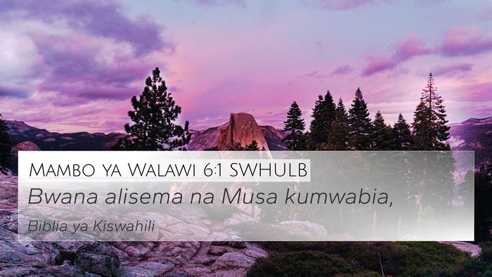 Mambo ya Walawi 6:1 SWHULB Bible Verse Image