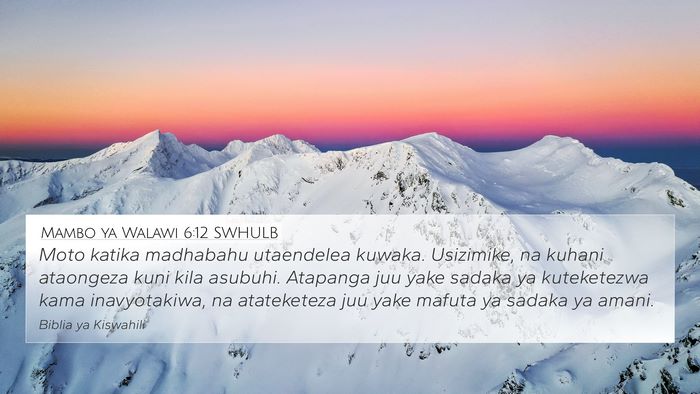Mambo ya Walawi 6:12 SWHULB Bible Verse Image