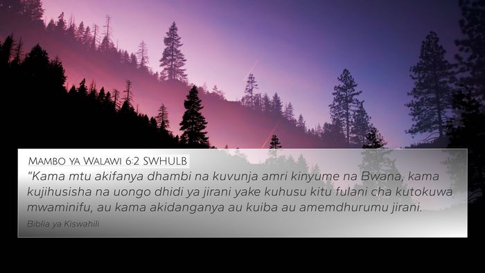 Mambo ya Walawi 6:2 SWHULB Bible Verse Image