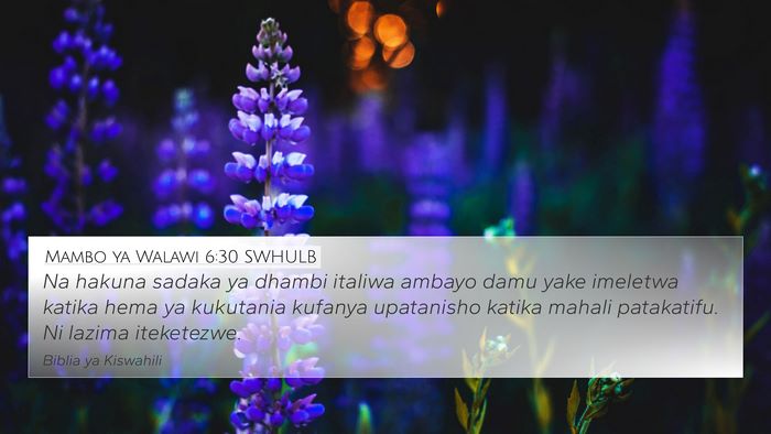 Mambo ya Walawi 6:30 SWHULB Bible Verse Image