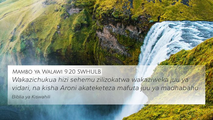 Mambo ya Walawi 9:20 SWHULB 4K Wallpaper - Wakazichukua hizi sehemu zilizokatwa wakaziweka - 4K Wallpaper Bible Verse